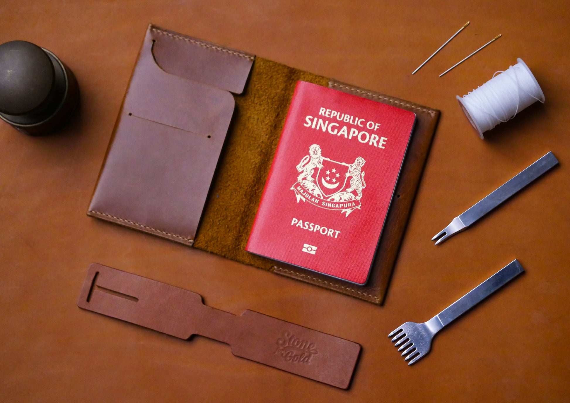 Stitching Leather Craft Workshop Passport Holder Passport Sleeve Luggage Tag