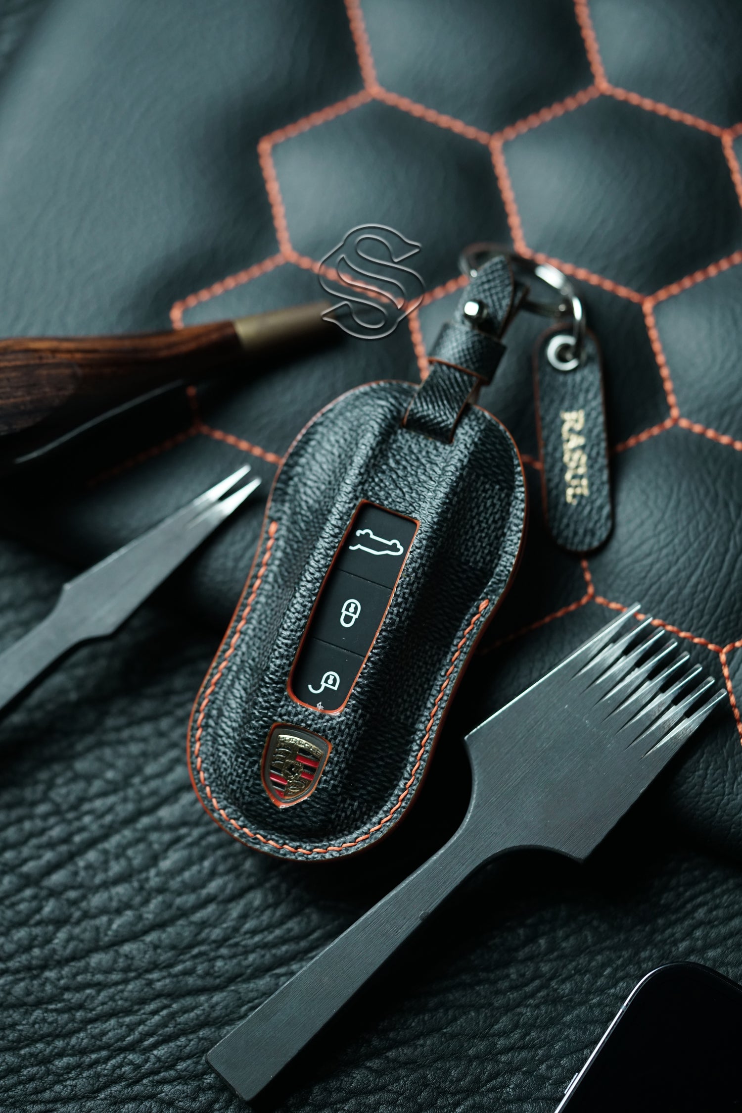 leather key fob pouches