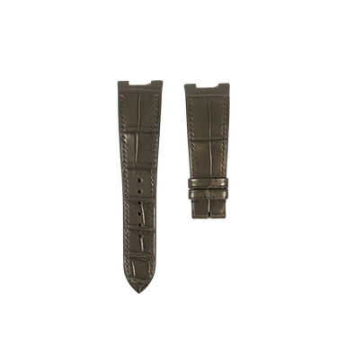 Patek Philippe Nautilus Glossy Black Crocodile Leather Watch Strap