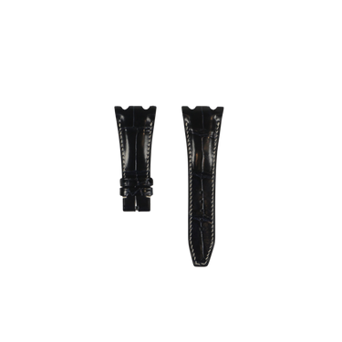 Audemars Piguet Navy Blue Niloticus Crocodile Leather Watch Strap With White Stitch