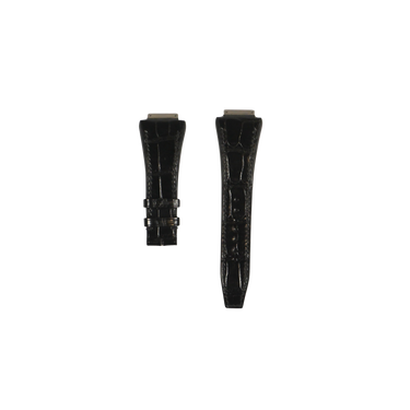 Richard Mille Glossy Black Crocodile Leather Watch Strap