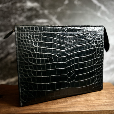 Cognac Crocodile Clutch