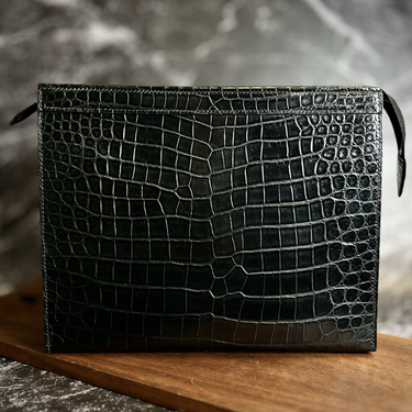 Cognac Crocodile Clutch