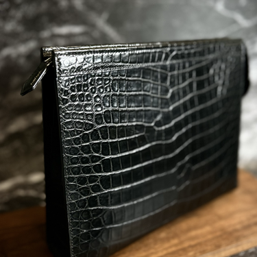 Cognac Crocodile Clutch