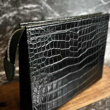 Cognac Crocodile Clutch