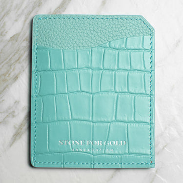 Nilo Crocodile Leather Card Holder With NFC